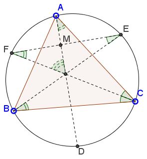angle bisectors interset the circumcircle - solution