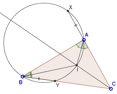 Circle through the incenter 2 - problem
