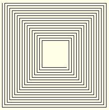 Continuous line illusion - there are no squares but a single continuous spiral