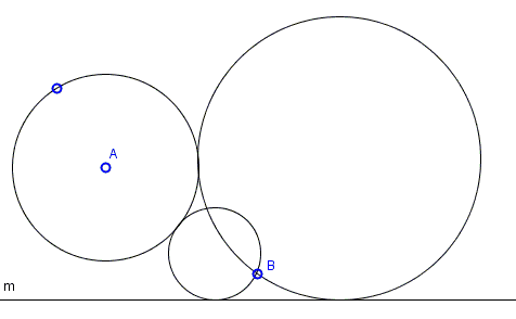 Construct a circle tangent to a given line, a given circle, and passing through a given point