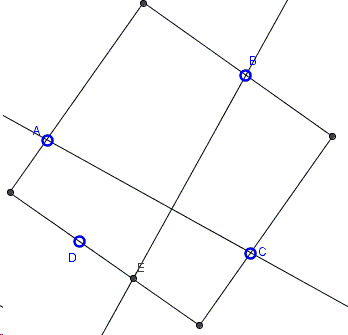 Square from four points on its sides - solution 1