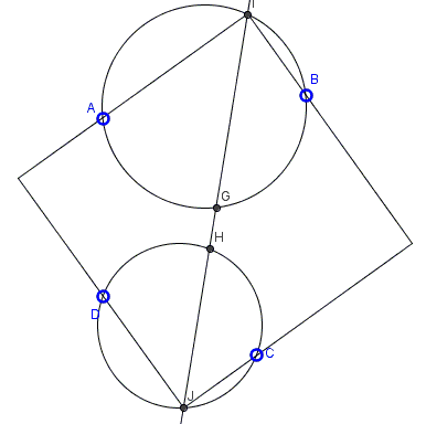 Square from four points on its sides - solution 2