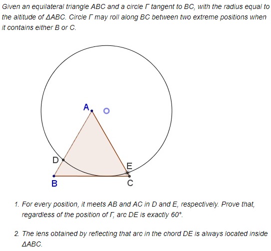 A Circle Rolling in an Equilateral Triangle, illustration