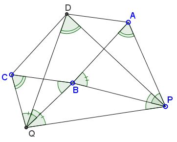Parallelogram and three similar triangles