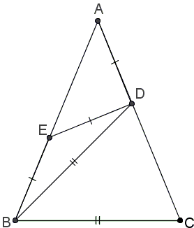 a property of an isosceles triangle with the apex angle equal 45 degrees