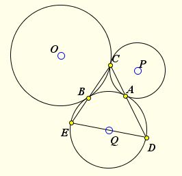 Three touching circles