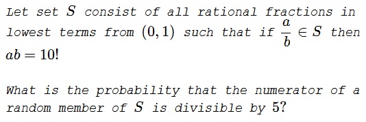 Probability of Having 5 in the Numerator, problem