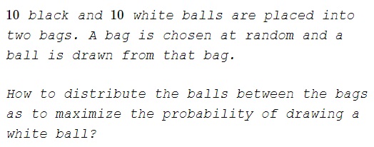 balls of two colors in two bags