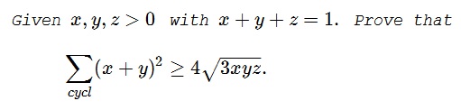 an inequality with constraints, #20