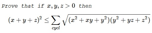 Dan  Sitaru's Cyclic  Inequality in Three Variables V