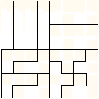 four tetromino types tile a 4x4 square