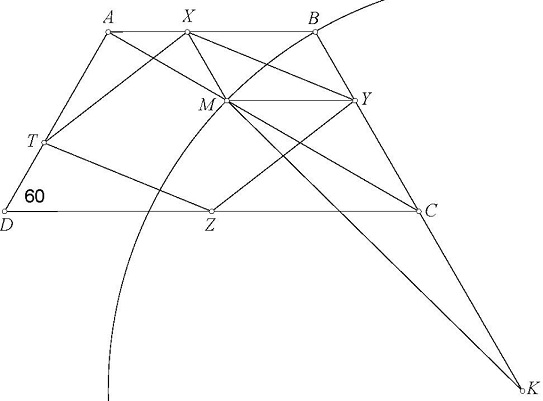 Golden Ratio in an Isosceles Trapezoid with a 60° Angle