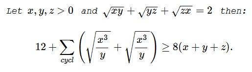 Dan  Sitaru's  Cyclic  Inequality In Three Variables with Constraints III