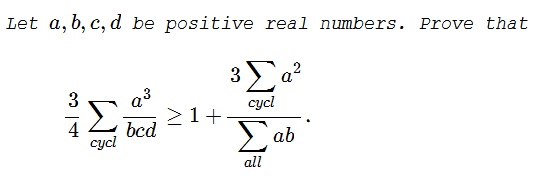 Cyclic Inequality in Four Variables