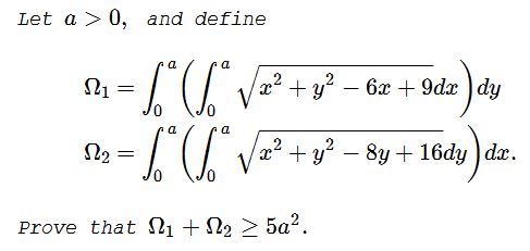 double integral over a distance function, problem