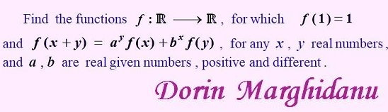 Dorin Marghidfanu's Functional Equation, problem