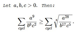 An Inequality with Cyclic Sums on Both Sides