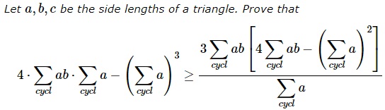 A Long Cyclic Inequality of Degree 4