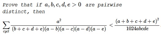 An Inequality with Cyclic Sums And Products