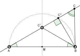 construction of a triangle with one angle twice another