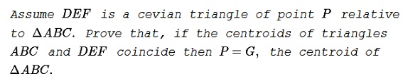 Barycenter of Cevian Triangle