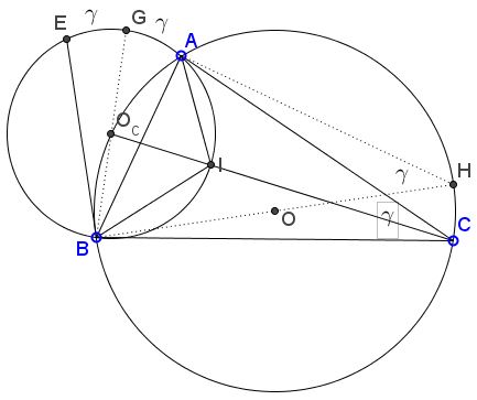 a reflection of a side in the diameter of the circle through the incenter