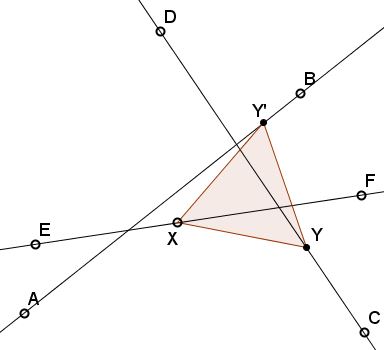 Equilateral Triangle on Three Lines - problem
