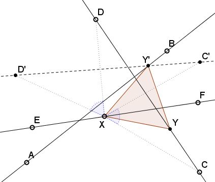 Equilateral Triangle on Three Lines - solution