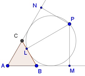 Excircle in Equilateral Triangle, illustration
