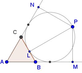 Excircle in Equilateral Triangle, proof 1