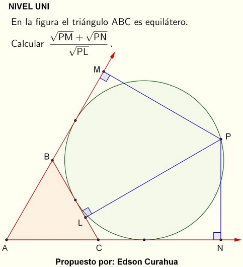 Excircle in Equilateral Triangle, source