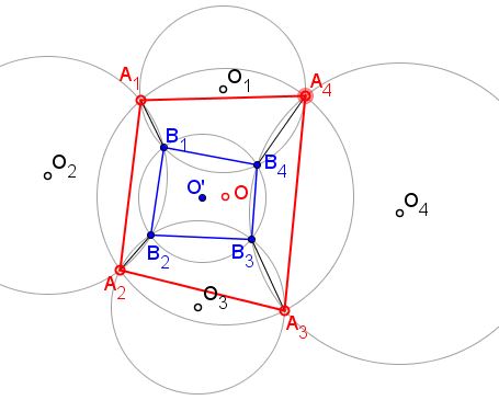 a chain of four intersecting circle - problem