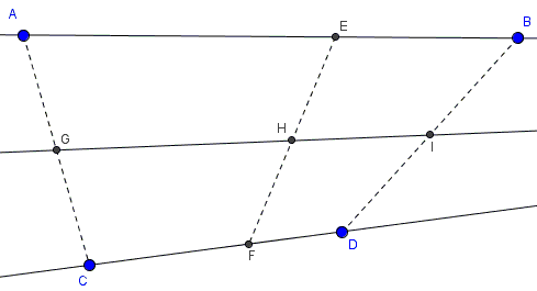 Four material points - solution 2