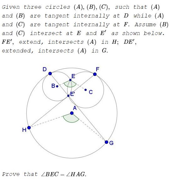 Homothety  in Three Tangent Circles II, problem