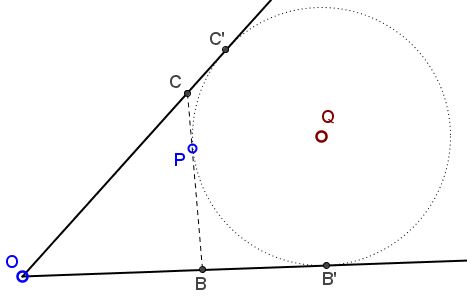 Triangle of Minimum Perimeter - solution, Step 2