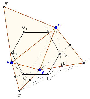 A hexagon in Napoleon's triangles - construction
