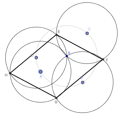 four congruent concurrent circles