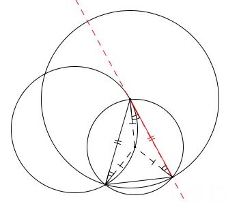 Tangent to Circle in Three Steps, proof 2