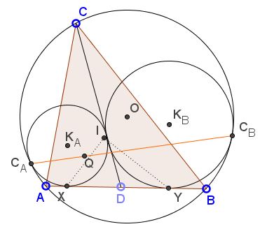 A Property  of Thébault Circles - proof, step 2