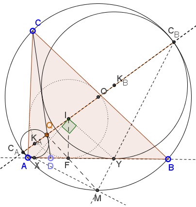 A Property  of Thébault Circles - proof, step 3