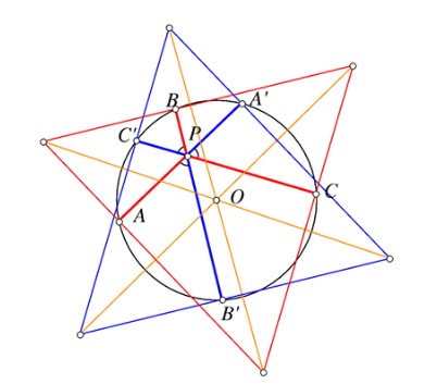 Three Concurrent Chords at 60 Degrees Angles, problem 2, solution