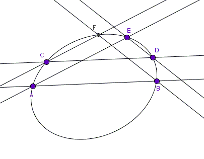 Three parallel lines and a conic - problem