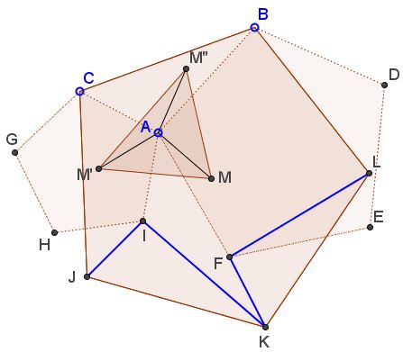 A problem in three pentagons, solution