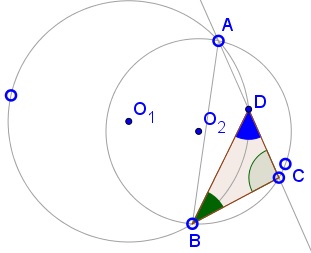 Two Circles, Two Segments - One Ratio, solution #3