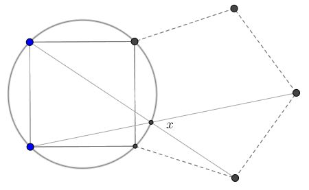 An Angle in Square Conjoint with Regular Pentagon, hint