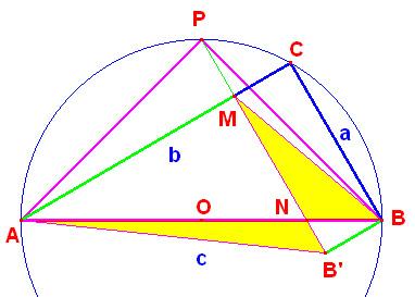 pythagorean theorem from broken chord theorem