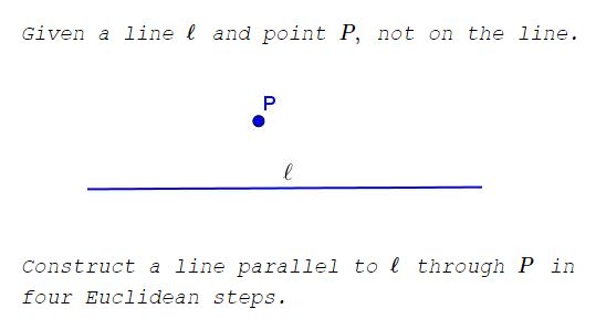 Construction: Parallel Line through Point, problem