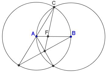 Trisect Segment: 2 Circles, 4 Lines - construction