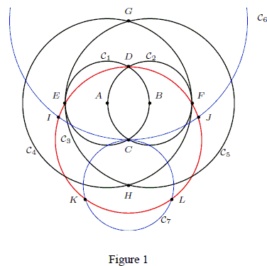 Compass-only construction of a regular pentagon