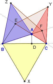 Tran Quang Hung's extension of the Pythagorean theorem, angle A is obtuse